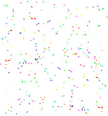 colorful confetti on transparent background
