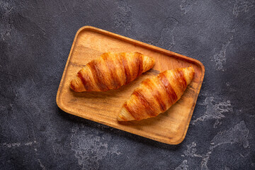 French croissant. Freshly baked croissants