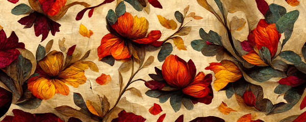 abstract flower illustration, creative flower background, Botanical art