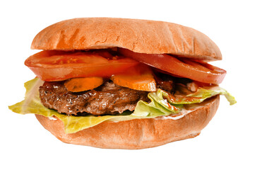 beef hamburger isolated