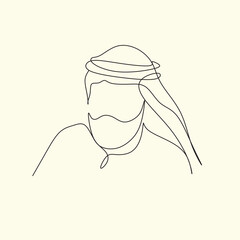 arabian man line art vector