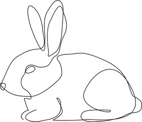 Line Drawing rabbit  one line