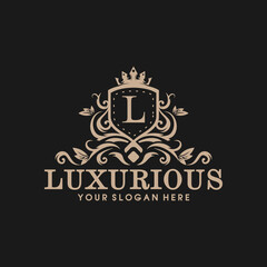 Crown and shield Luxurious vector design
