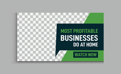 Most profitable online business idea attractive youtube thumbnail vector graphic creative template design for video marketing 