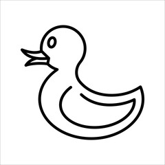 Duck vector icon. Rubber duck icon. ducky bath toy vector icon for apps and websites on white background