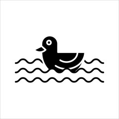 Duck vector icon. Rubber duck icon. ducky bath toy vector icon for apps and websites on white background