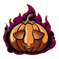 vector illustration of goosebumps halloween pumpkin character
