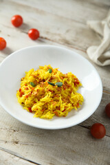 Healthy vegan rice with vegetables