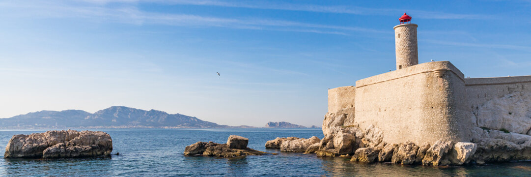 Lighthouse of the Chateau d'If offshore from Marseille, France