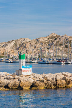 Entrance of Port Frioul and the Ratonneau island off Marseille
