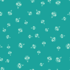 Green Poison in bottle icon isolated seamless pattern on green background. Bottle of poison or poisonous chemical toxin. Vector