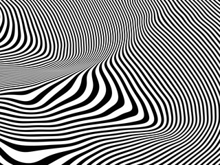 Black and white abstract background. Stripped lines.