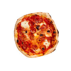 png Isolated salami pizza with tomato and mozzarella