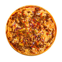 png Isolated ground meat pizza with pepper