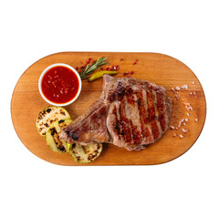 png Isolated portion of grilled steak with squash