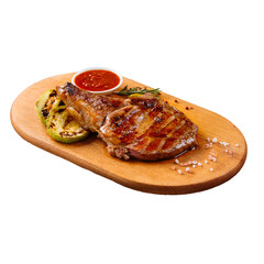 png Isolated portion of grilled steak with squash