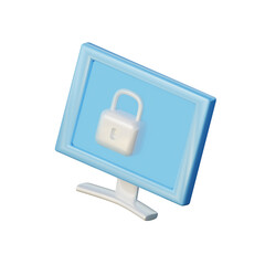 3D Computer Security Illustration