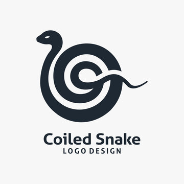 Coiled snake logo design