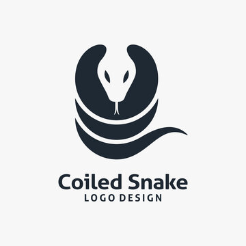 Coiled snake logo design