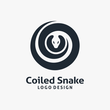 Coiled snake logo design