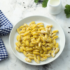 Homemade cacio e pepe pasta