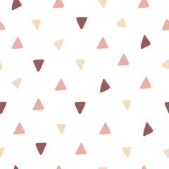 Seamless pattern with decorative triangles in pastel colors. Vector illustration for textile.