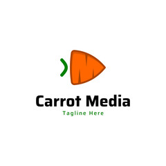 Carrot logo design and play button