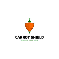 Simple shield and carrot logo design