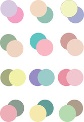 Circle matte backgrounds on the white background. Bubble backgrounds. Multicolored set of circles. Set of colorfull bubles.