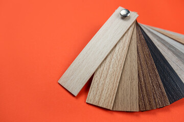 Obraz na płótnie Canvas colored wooden premium sampler for the design of modern apartments.