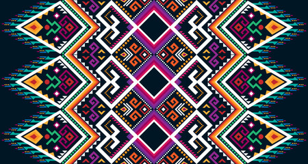 Abstract geometric vertical seamless pattern design indigenous black background EP.15