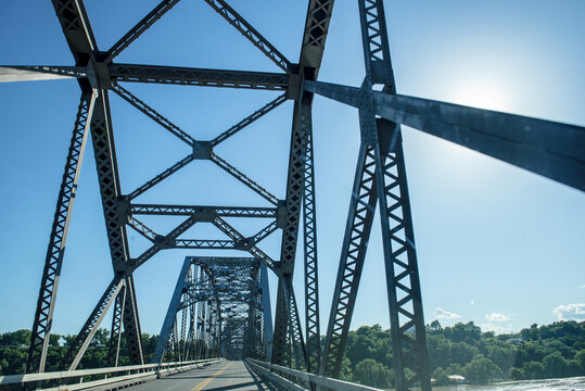 Steel Bridge Frame over roadway © Schaefer Photography