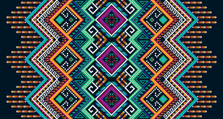 Abstract geometric vertical seamless pattern design indigenous black background EP.34