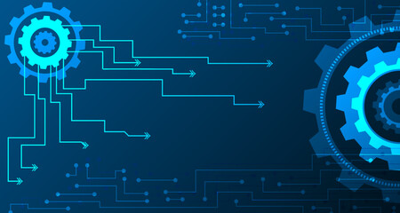 cogwheel style abstract lines and dots connected background Digital Data Connectivity Technology and Big Data Concepts EP.6