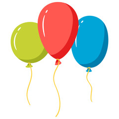 Illustration of color balloons. Decoration for celebration.