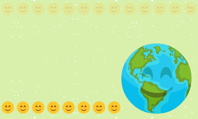 Obraz na płótnie Canvas World Smile Day Background With Smiling Earth Illustration, Suitable to place on content with that theme.