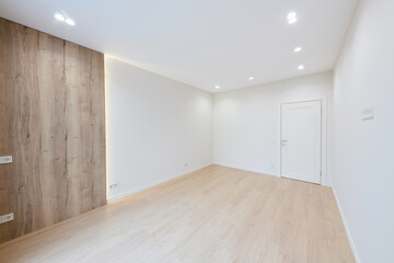 Interior design of a room with light walls. emptiness is pure. lighting
