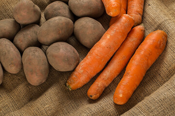 Vegetables on blanket