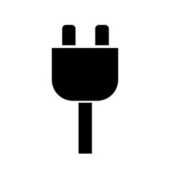 Simple black electric plug symbol on a white background. Vector illustration.