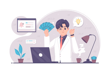 Young Entrepreneur Businessman character illustration