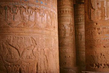 The ruins of the beautiful ancient temple of Dendera or Hathor, Egypt, Dendera