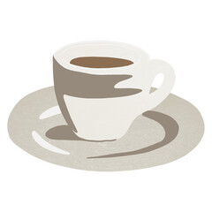 Cup of coffee illustration isolated on white background.