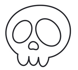 Human skull line icon.