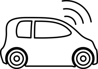 automotive IoT - Ai smart autonomous car- thin line vector icon. Pixel perfect. Editable stroke - internet of things illustrations collection.