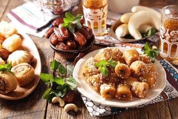 assorted of traditional arabic dessert- baklava