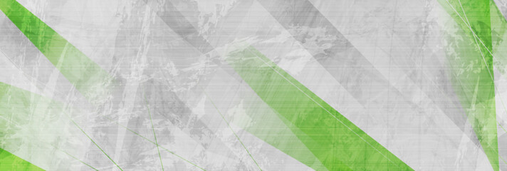 Green and grey grunge stripes abstract banner design. Geometric tech background. Vector illustration