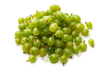 A group of gooseberries isolated on a white background.