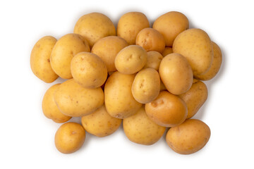 A group of fresh tasty potato isolated on white background.