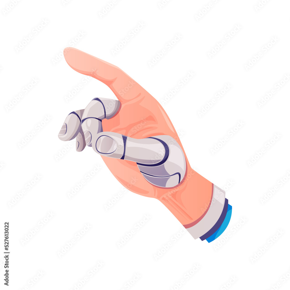 Leinwandbilder robot arm touch, future technology and artificial intelligence, vector. robot arm or hand touching w