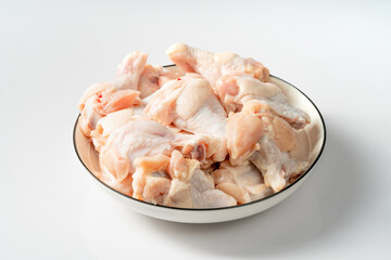 Fresh chicken on a pure white background